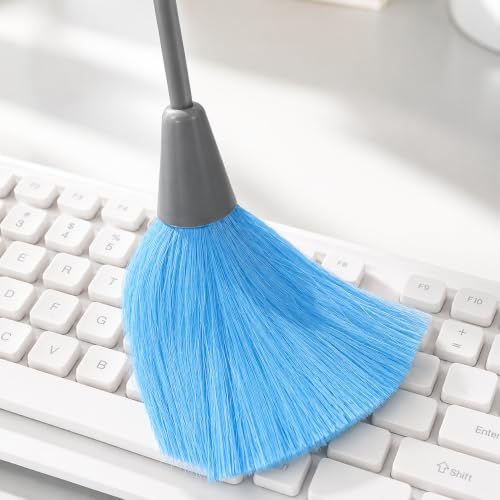 Fluffy Microfiber Cleaning Brush, Electrostatic Feather Duster, Washable Dust Remover for Laptop Keyboard Screen Books Sofas Cars Furniture, Blue/Green/Pink Random Color - view 5
