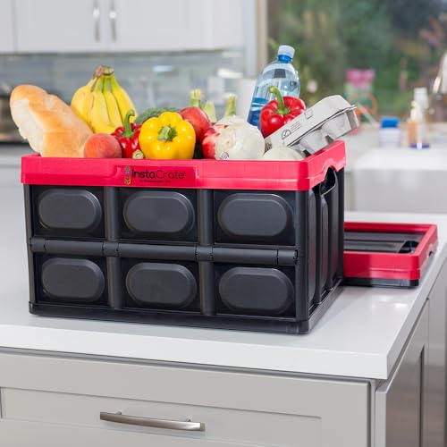 InstaCrate Collapsible Storage Container, 12 gal, Red/Black - view 3