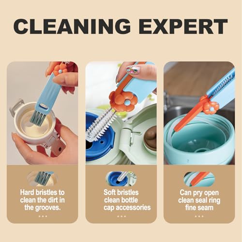 3 in 1 Cup Lid Gap Cleaning Brush Set, Bottle Cleaning Brush Multifunctional Bottle Cleaner Brush Home Kitchen Cleaning Tools, 3PCS - view 2