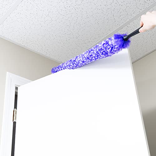 Furry Wand Duster - 30" Netted Fiber Cleaner - Bendable Hand Sweeper Cleans Dust Dirt Lint & Cobwebs on Window Blinds Shelves Counters & More - view 4