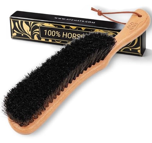 Clothes Brush, Horse Hair Bristle, Cowboy Hat Brush, Suit Lint Brush, Wool, Cashmere, Velvet, Suede, Fabric Brush, Furniture Pet Hair Brush, Long Beech Wood Handle