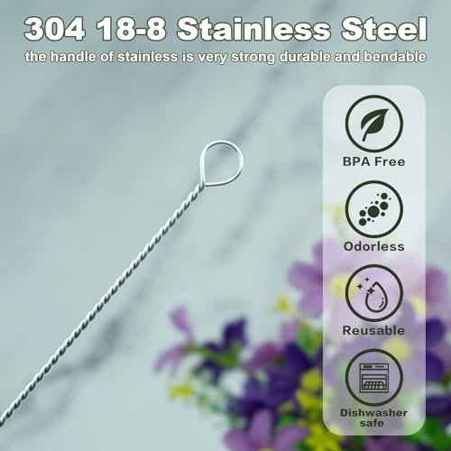 Straw Cleaner Brush for Stanley, 4Pcs Reusable Extra Long Straw Cleaning Brush for 14oz 20oz 30oz 40oz Stanley Mug, Cleaning Brush for All Plastic, Glass, Stainless and Silicone Straws - view 6