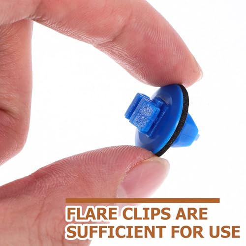 100pcs Fender Flare Clips with Washers Blue Plastic - view 4
