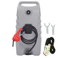Fuel Caddy, 14 Gallon Portable Gas Fuel Tank Container with LE Fluid Transfer Siphon Pump and 10ft. Delivery Hose, Diesel Storage Can On-Wheels for Cars, Lawn Mowers, ATVs, Boats -Gray