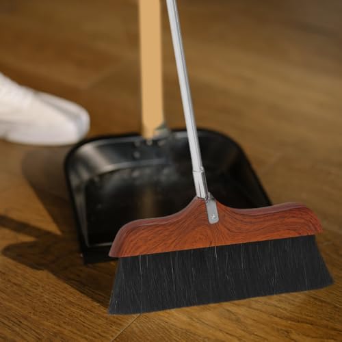 Anti-Static Floor Sweeper Broom with Horse Tail Hair Bristles and Stainless Steel Handle for Indoor Cleaning Kitchen Bathroom and Hardwood Floors - view 6