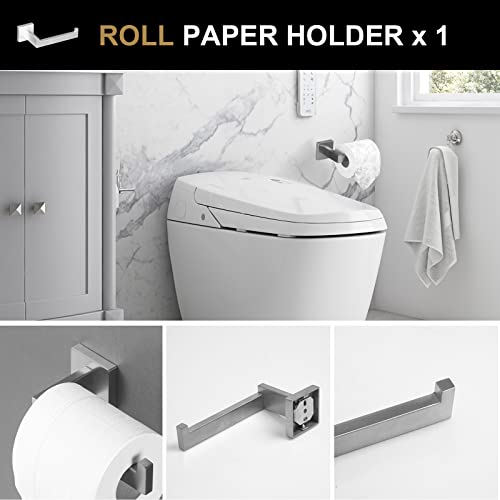 5-Piece Bathroom Hardware Accessories Set Brushed Nickel, Bathroom Towel Bar Holder Sets Wall Mounted Stainless Steel, 23.6-Inch - view 3