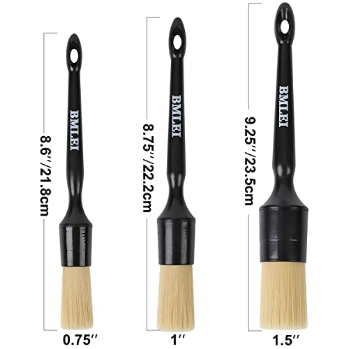 3pcs Car Detailing Brushes Set, Boars Hair Car Detail Brush Kit - view 2
