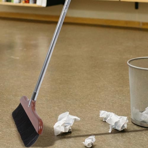 Anti-Static Floor Sweeper Broom with Horse Tail Hair Bristles and Stainless Steel Handle for Indoor Cleaning Kitchen Bathroom and Hardwood Floors - view 2