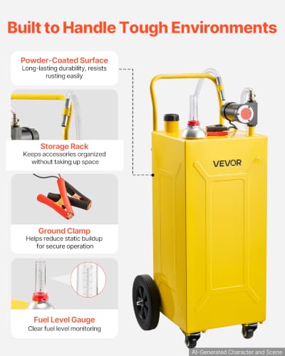 30 Gallon Diesel Caddy, Carbon Steel, Portable Diesel Transfer - view 6