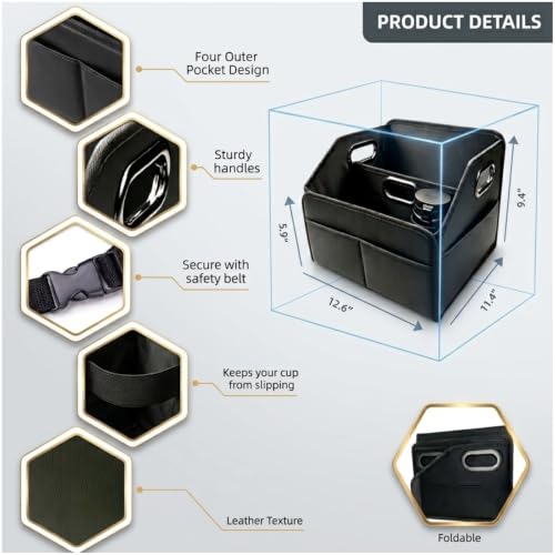 Car Storage Organizer, Foldable Car Seat Organizer with Removable Divider - view 2