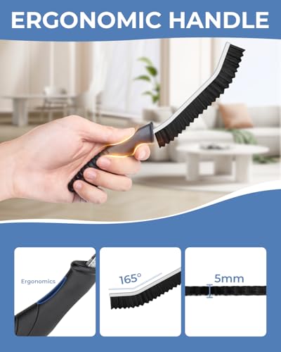 Crevice Cleaning Brushes, Cleaner Scrub Brush Tool for Hard to Reach Tight Space, Home Essentials, Serrated Scrub Brushes, Cleaning Supplies for Shower, Bathroom, Kitchen, Toilet (6, Black) - view 6