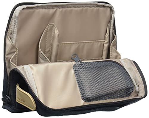 Pencil Case Pouch, Haco-Biz Standing Pen Pouch Bag, Foldable Stand up Pencil Holder Organizer, Large Capacity Portable Pencil Box for Office Supplies, Navy x Khaki (KAHA-HB11B) - view 4