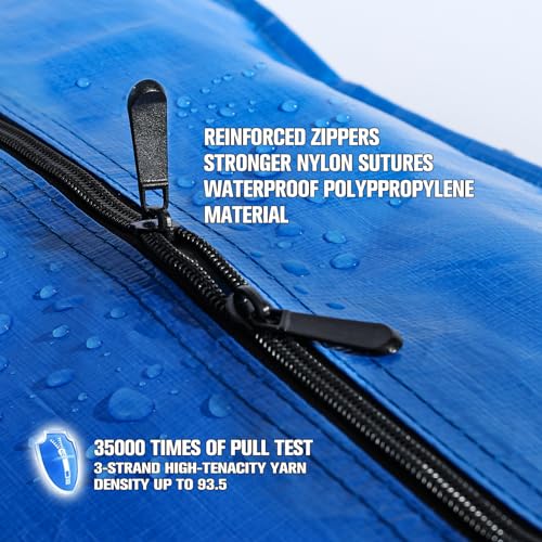 Heavy Duty Blue Moving Bags with Strong Zipper Handles Backpack Straps - view 6