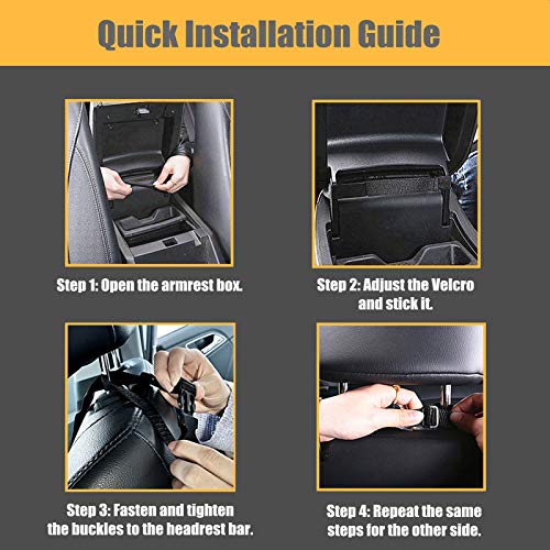 Car Seat Storage Bag - Upgrade-Black PU Leather Caddy Organizer for Additional Storage, Easy Installation, Safe Driving, Pet Barrier & Compatible with Most Front Opening Armrest Boxes - view 6