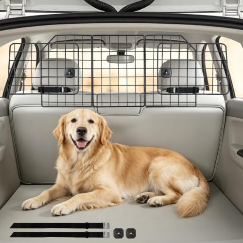 Dog Car Barrier for SUV, Heavy-Duty Steel Wire Pet Gate, Foldable