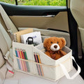 Passenger Seat Organizer, Collapsible Car Storage for Console Front/back Seat with Multi-pockets Car Caddy Organizer Suv Truck for Kids Adults Accessories(Beige,2 Compartments)