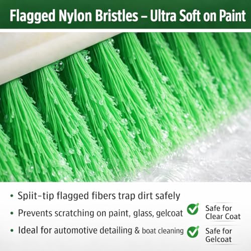 10” Bi-Level Super Soft Car Wash Brush – Non-Scratch Soft Bristle Cleaning Brush for Cars, Trucks, Boats & RVs, Multi-Surface Exterior Brush with Threaded Handle Compatibility - view 3