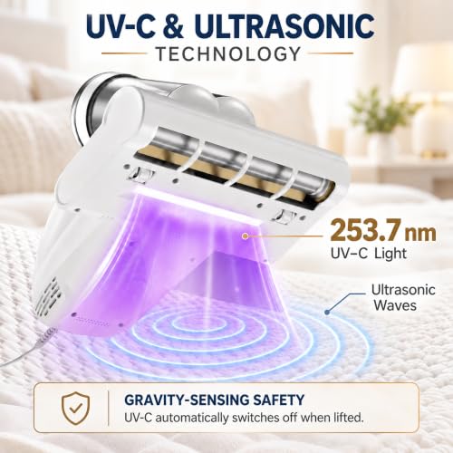 Mattress Vacuum with UV-C Light,Bed Vacuum Cleaner for Sofa,Crib,Couch - view 2