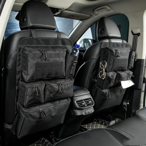 One-Piece Universal Car Seat Back Organizer with Tissue & Water Bottle Bag - view 5