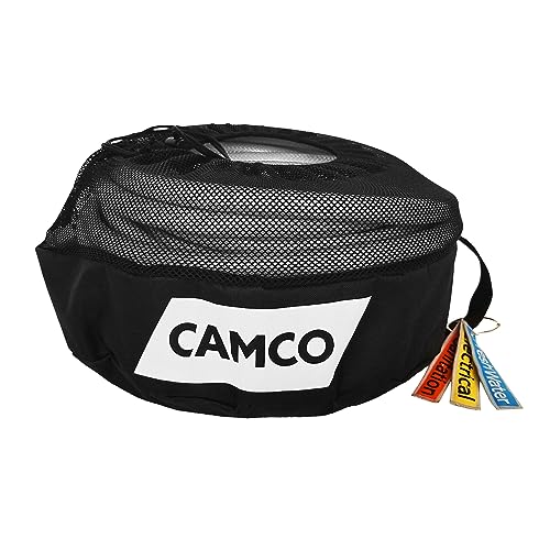 Camper & RV Equipment Storage Bag - Features Lined Interior w/Breathable Mesh Top & Barrel Lock Clasp - Includes 3 ID Tags for RV Storage and Organization - 16” in Diameter x 10” Deep (53097)