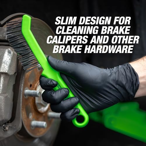 25435 Brake Caliper Steel Wire Brush, Wire Brushes for Cleaning Rust, Angled Slim Design for Tight Areas, Molded Handle Grip - view 4