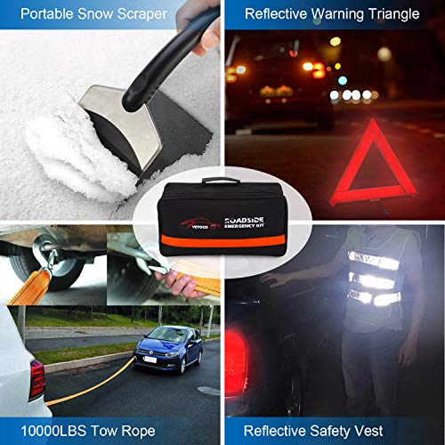 Car Emergency Roadside Kit with Jumper Cables, Auto Vehicle Safety Kits - view 7