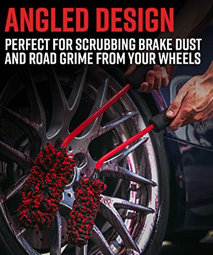 Angled Wheel Detailing Brush - Car Cleaning Wheel Brush | Use W/Wheel Cleaner, Rim Cleaner, Chrome Cleaner | Car Wash Brush Cleans Brake Dust from Barrels & Hard to Reach Areas Bundle - view 3