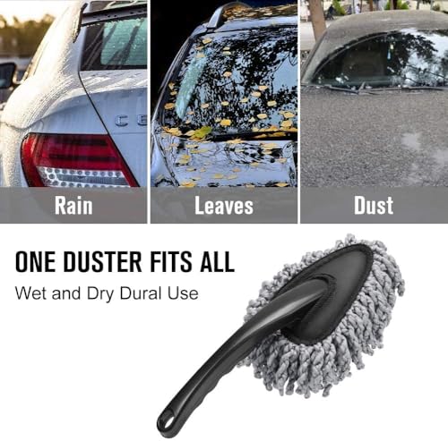 Multi-Functional Car Duster Cleaning Dirt Dust Clean Brush Dusting Tool Mop Gray Car Cleaning Products - view 5