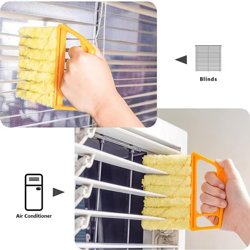 2pcs Microfibers Washable Window Cleaning Brushes for Effortless Dust Collection and Blinds Cleaning, Yellow - view 5