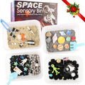 Space Themed Sensory Bin Filler,Planet Toys for Kids, Universe Solar System for Autistic Children, Space Astronauts Sensory Toys for Toddlers with 9 Planets, Sand, 3 Tools and More