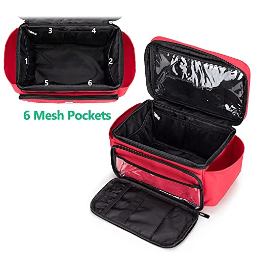 Small Medicine Storage Bag, Empty Family First Aid Kits Case, Red - view 2