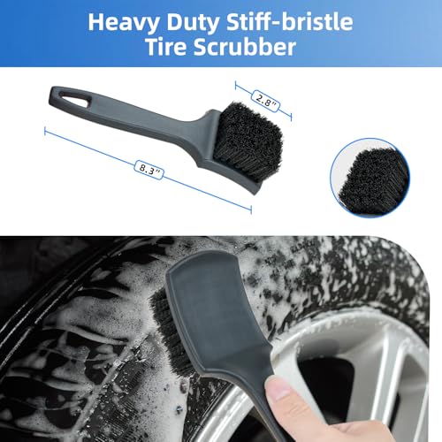 9PCS Car Wheel Detailing Brush Kit Scratch-Free Rim & Tire Cleaner Brushes - view 5