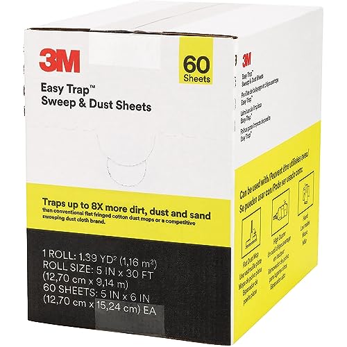 Easy Trap Duster Sweep and Dust Sheets, 5" x 6" Sheets, 60 Sheets/Roll