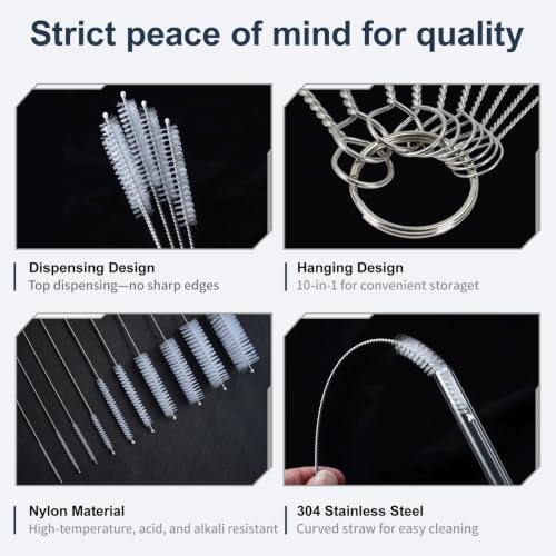 Straw Cleaner Brushes Sets for Stanley Mug,A Set of 12,Crevice Cleaning Brush Long Straw Brushfor Sippy Cup,Tumbler,Water Bottle - view 6