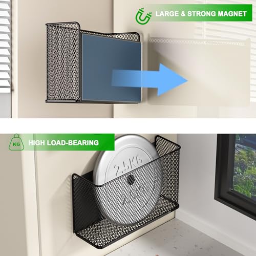 Magnetic Shelf Fridge Basket Bin for Washer Dryer Locker Whiteboard Cabinet - view 2