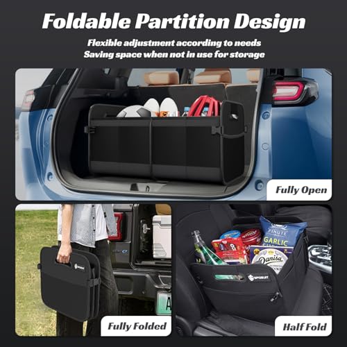 Trunk Organizer for Car - 70L Collapsible Sturdy Car Storage, Black - view 4