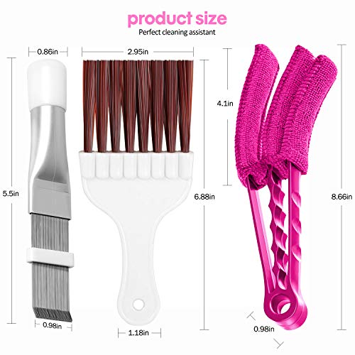 3 Pcs Air Conditioner Condenser Fin Comb/Cleaning Brush, Coil Cleaner Whisk Brush with Window Blinds Brush Dust Cleaner for Refrigerator Evaporator Radiator - view 2