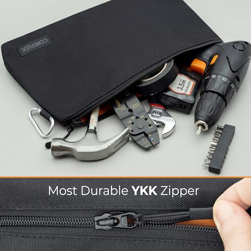 Premium Tool Pouch Zipper Bag, Small Tool Bag, Multipurpose Storage pouch, Heavy duty Flat Bottom Tool bag with YKK Zipper (6 pack Large 12inch) - view 6