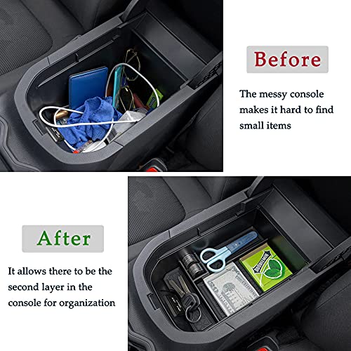 Center Console Tray Organizer Compatible with Toyota RAV4 Accessories 2025 2024 2023 2022 2021 2020 2019 and 2021-2025 RAV-4 Prime, Armrest Insert Container ABS Material Secondary Storage Box - view 2