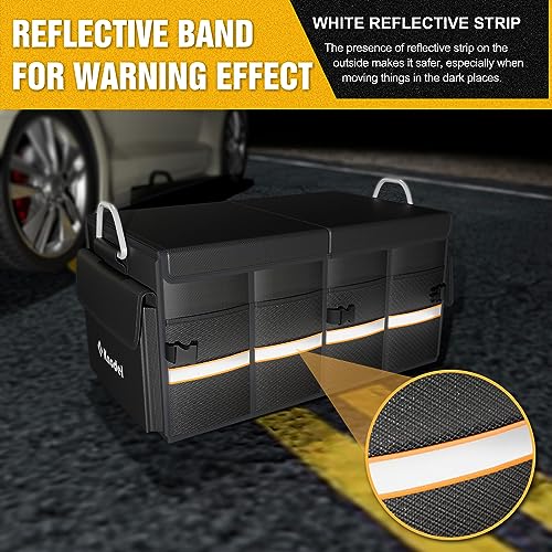 Car Trunk Organizer, Car Organizer With Lid, Heavy Duty Collapsible Trunk Storage for SUV, Truck, Cargo Trunk Organizer with Lid (Medium, Black) - view 5