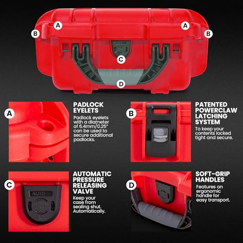 905 Waterproof First Aid Case Empty – Durable, Medical First Aid Organizer Case, IP67-Rated, Dustproof, Impact-Resistant, and Floats (9.4" x 7.4" x 5.5") – Red - view 5