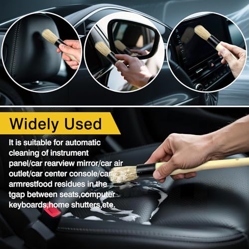 Boar Hair Vent & Dash Detailing Brushes – Premium Soft Bristle Cleaning Tools for Car Interior & Exterior – Professional-Grade Auto Detailing Accessory for Enthusiasts & Pros - view 5
