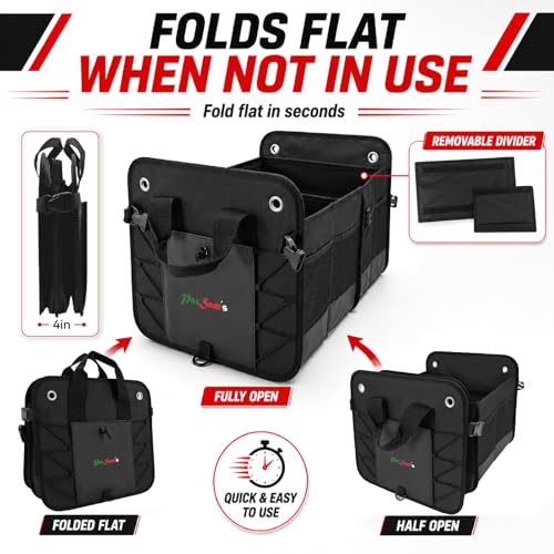 Car Trunk Organizer for SUV, 75L XL Collapsible Cargo Storage with Removable Dividers, Non-Slip Bottom, Tie-Down Straps, Heavy Duty 600D Oxford for Groceries, Tools & Car Accessories - view 4