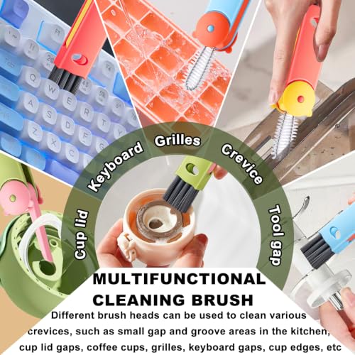 3 in 1 Cup Lid Gap Cleaning Brush, Multifunctional Bottle Lid Cleaner Brush, Home Kitchen Crevice Brush Cleaning Tools for Tight Spaces & Bottle Gaps, Portable Small Brush 3 PCS - view 6