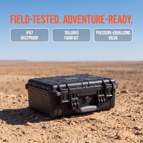All Weather IP67 Waterproof Hard Camera Case,Hard Protective Case,Hard Case with Customizable Foam,Fit Use of Drones,Camera,Equipments,Pistols(Black,15.98x12.99x6.85inches) - view 4