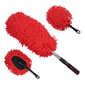 3 Pack Large Red Microfiber Car Duster Exterior Scratch Free with Extendable, Car Duster Interior Multipurpose dust Cleaning