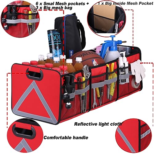 Large Collapsible Trunk Organizer with Multi Pockets, 3 Compartments Storage Organizer for Car, SUV, Minivan… - view 3