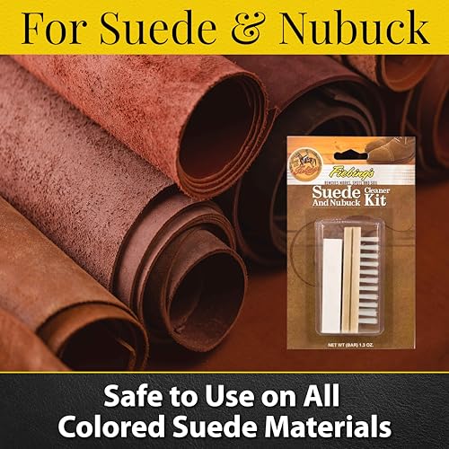 Suede Shoe Cleaner Kit (2 Pack) - Includes Nylon Bristle Brush & Dry Cleaning Bar for Suede & Nubuck - Color Safe Stain Eraser Restore Nap Finishes on Suede Shoes, Boots, Jackets, Couch - view 5