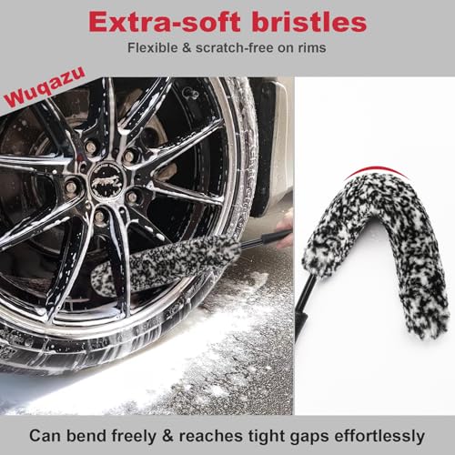 4PCS Wheel Kit 360 Scratch‑Free Dual Bristle Rim Brush Towel - view 2