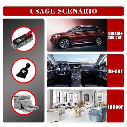 Car Interior Detailing Kit - Red Duster, Black Brush, Towel - view 6